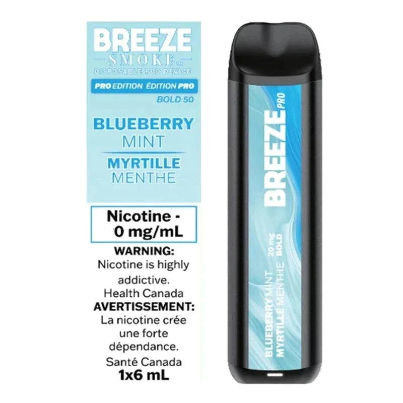 BREEZE PRO DISPOSABLE ZERO NIC - BLUEBERRY MINT