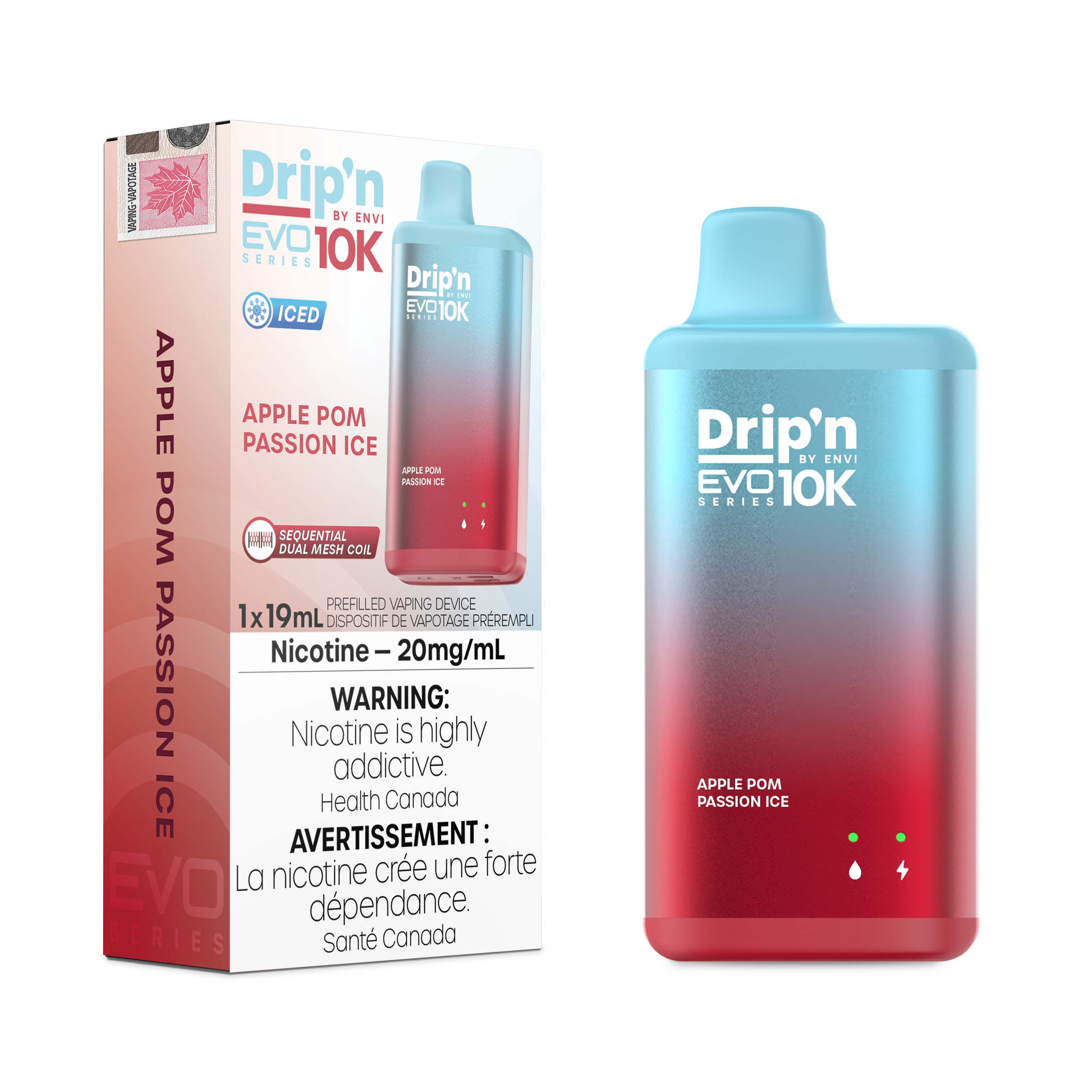 Drip'n by Envi EVO Series 10k Disposable - Apple Pom Passion Ice