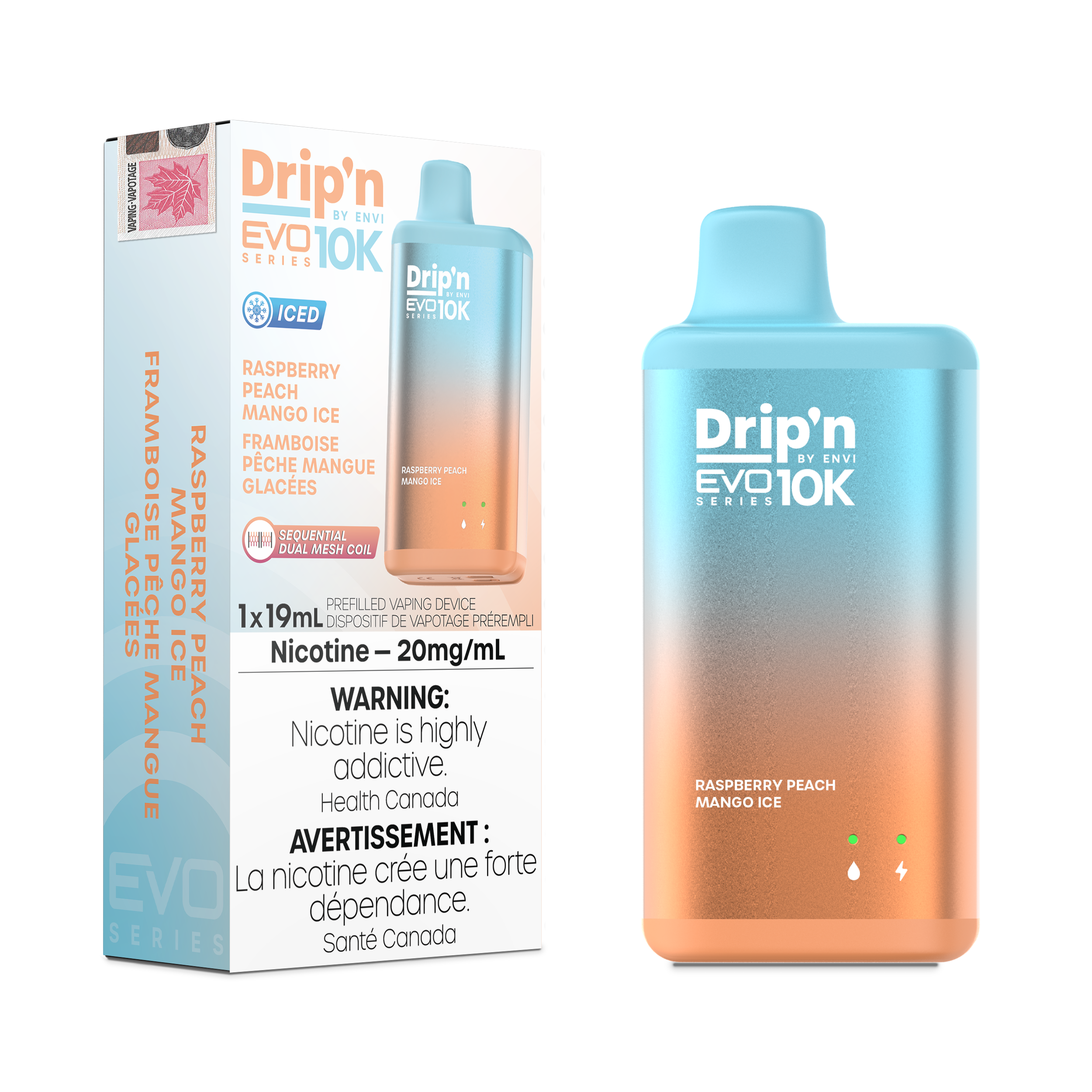 Drip'n by Envi EVO 10K Series Raspberry Peach Mango Ice