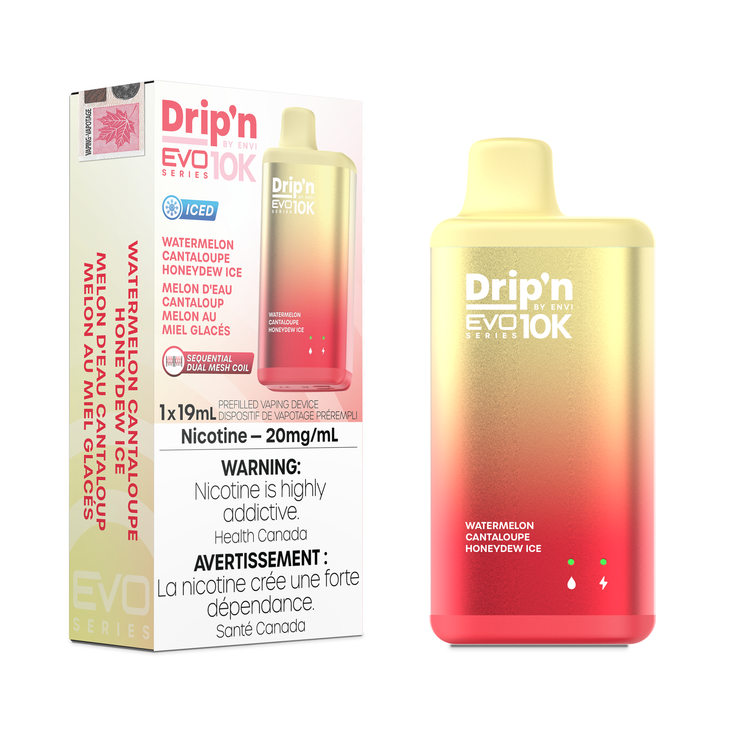 Drip'n by Envi EVO 10K Series Watermelon Cantaloupe Honeydew Ice