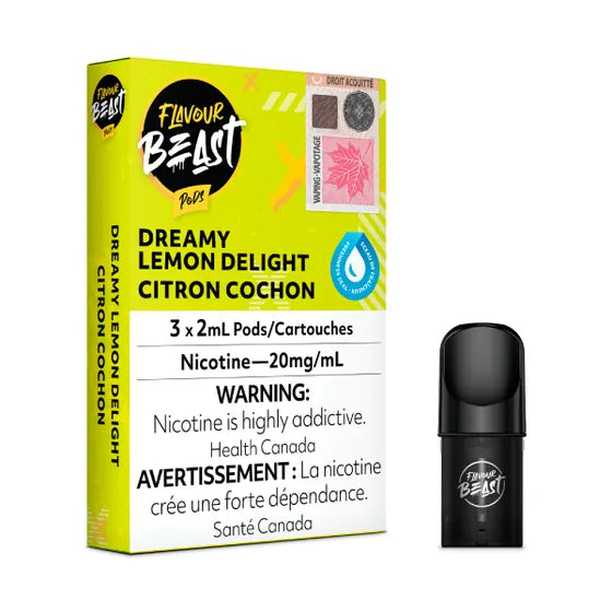 Flavour Beast Pods 3Pk 20mg - Dreamy Lemon Delight - HM Vape