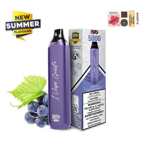 IVG Bar Max 5000 Puffs Disposable Vape - Grape Ice