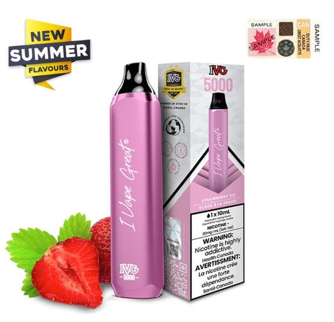 IVG Bar Max 5000 Puffs Disposable Vape - Strawberry Ice