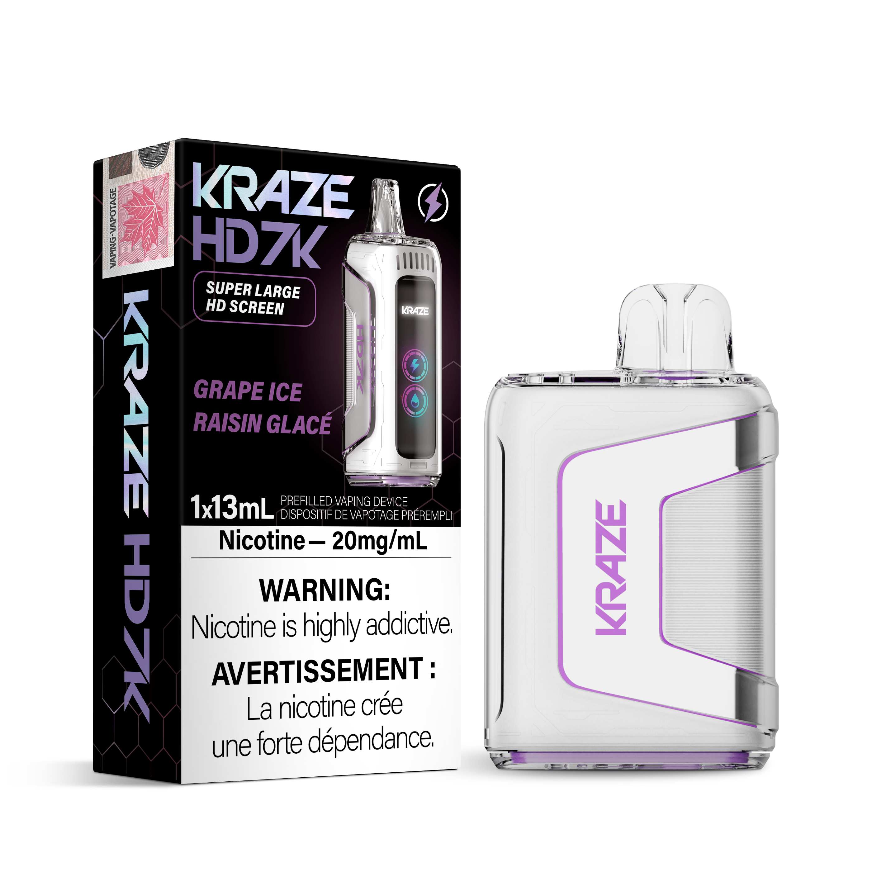 Kraze HD7K Disposable - Grape Ice