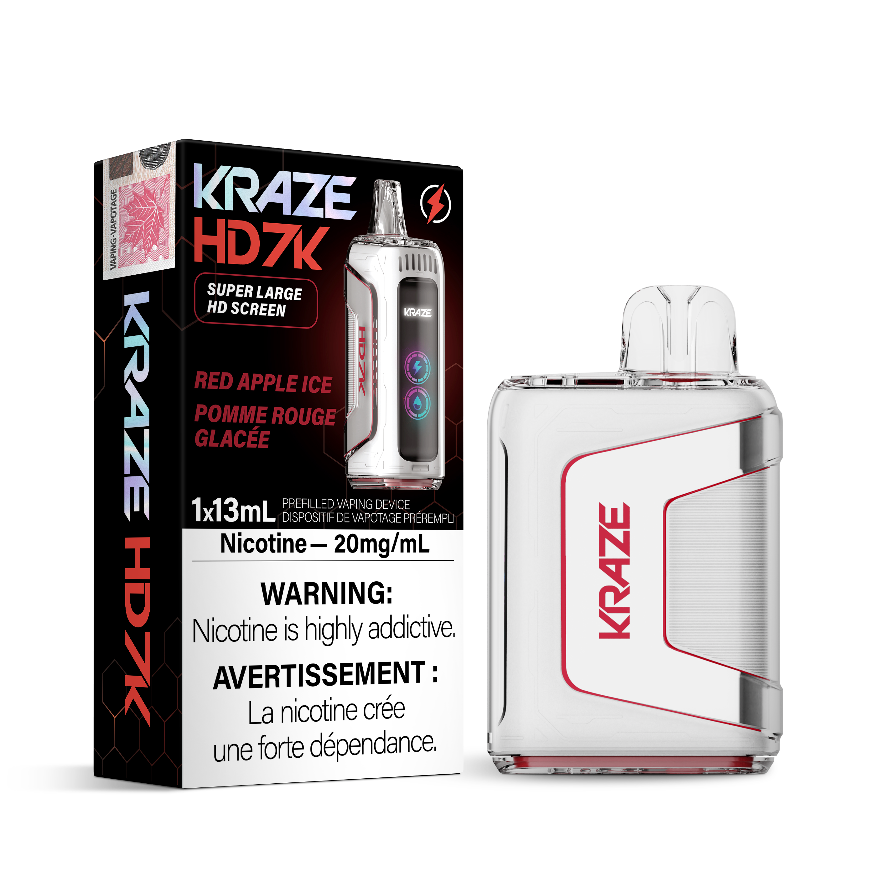 Kraze HD7K Disposable - Red Apple Ice