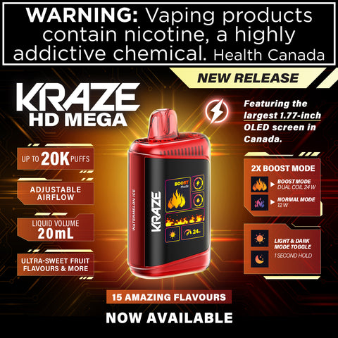 Kraze HD Mega Disposable - 20000 Puffs