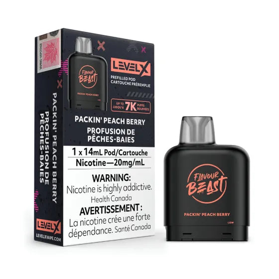 Level X Flavour Beast Pods 14mL - Packin' Peach Berry