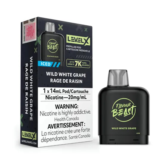 Level X Flavour Beast Pods 14mL - Wild White Grape