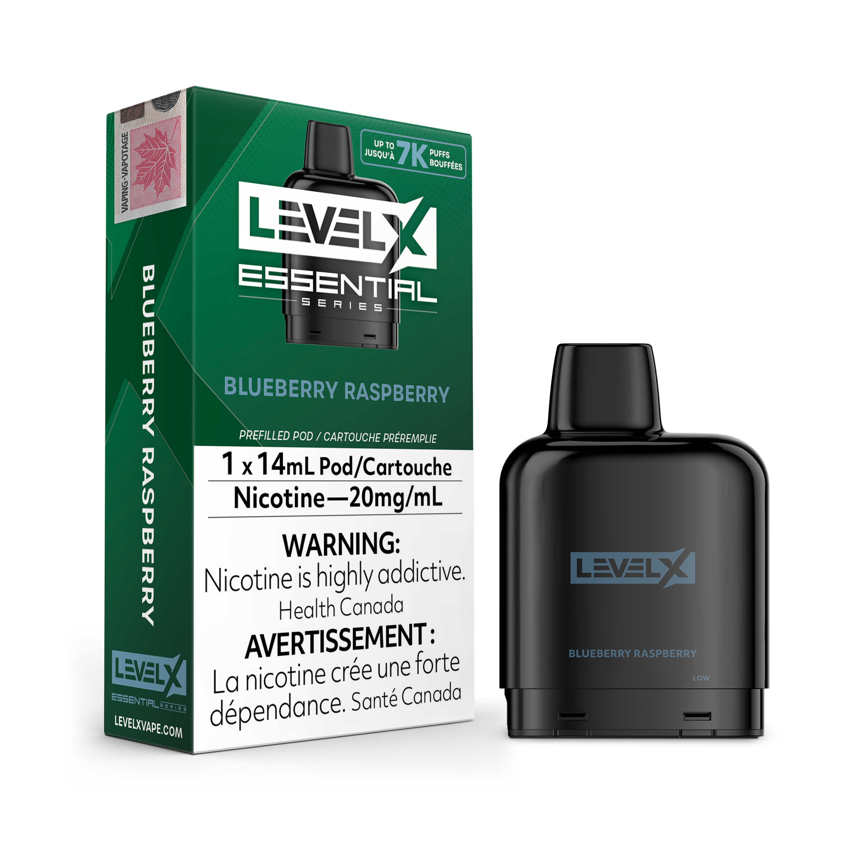 Level X Essential Pod 20mg - Blueberry Raspberry