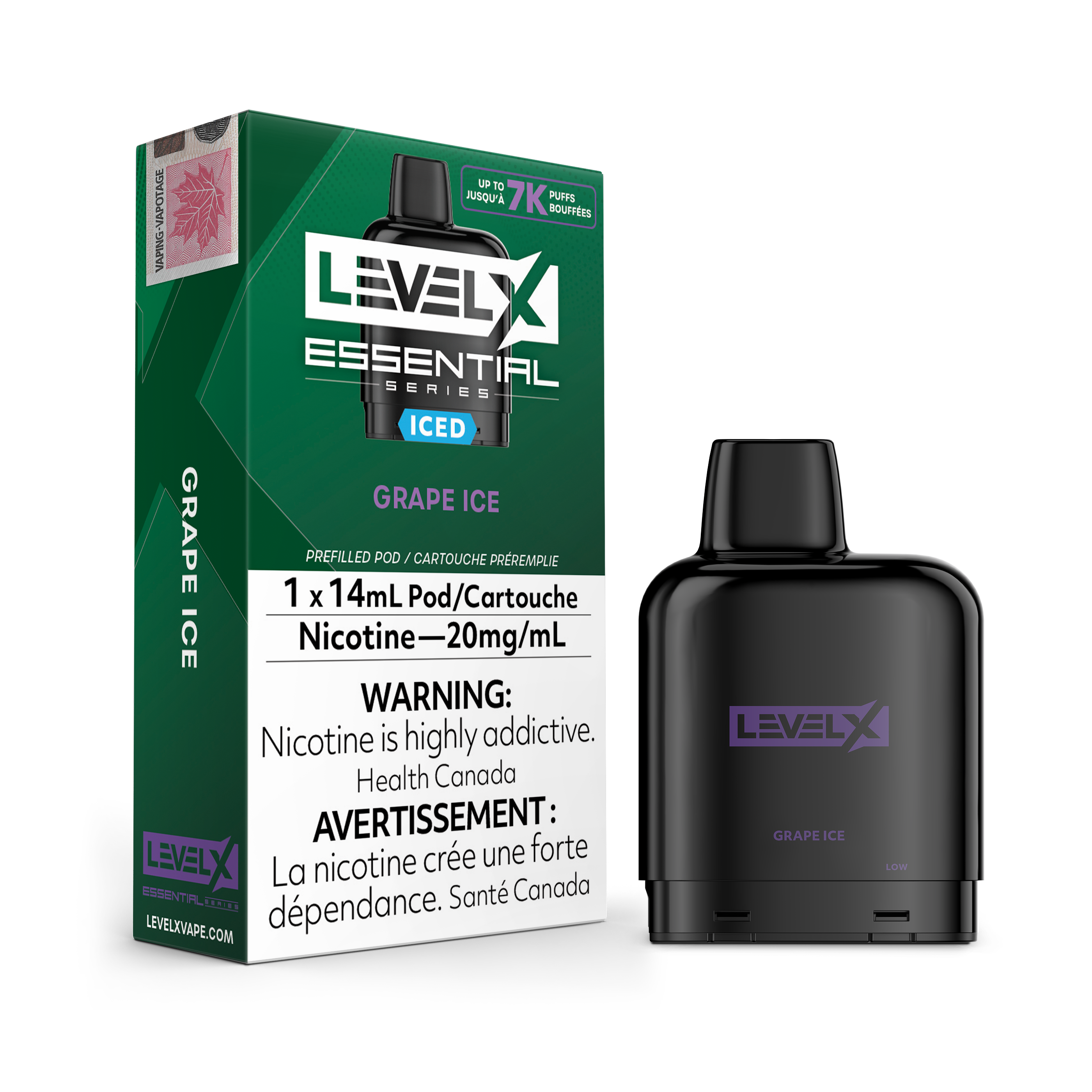 Level X Essential Pod 20mg - Grape Ice