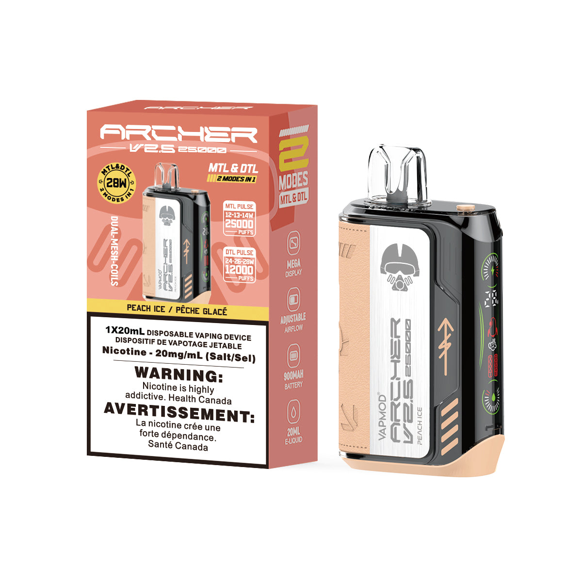 VAPMOD Archer V2.5 Disposable Vape (MTL & DTL) - 25000 Puff HM Vape VAPMOD Archer V2.5 Disposable Vape (MTL & DTL) - 25000 Puff HM Vape