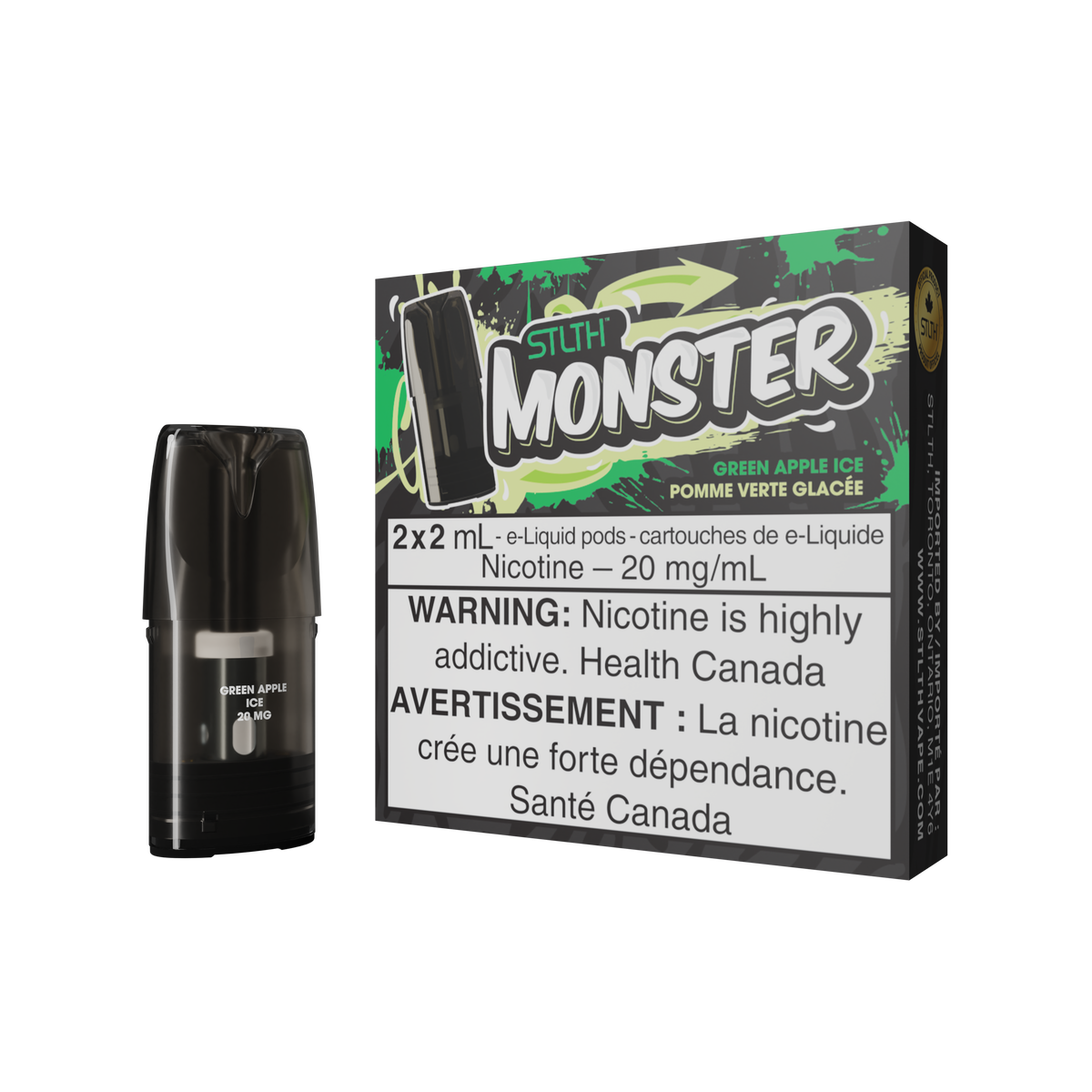 STLTH MONSTER POD PACK - GREEN APPLE ICE