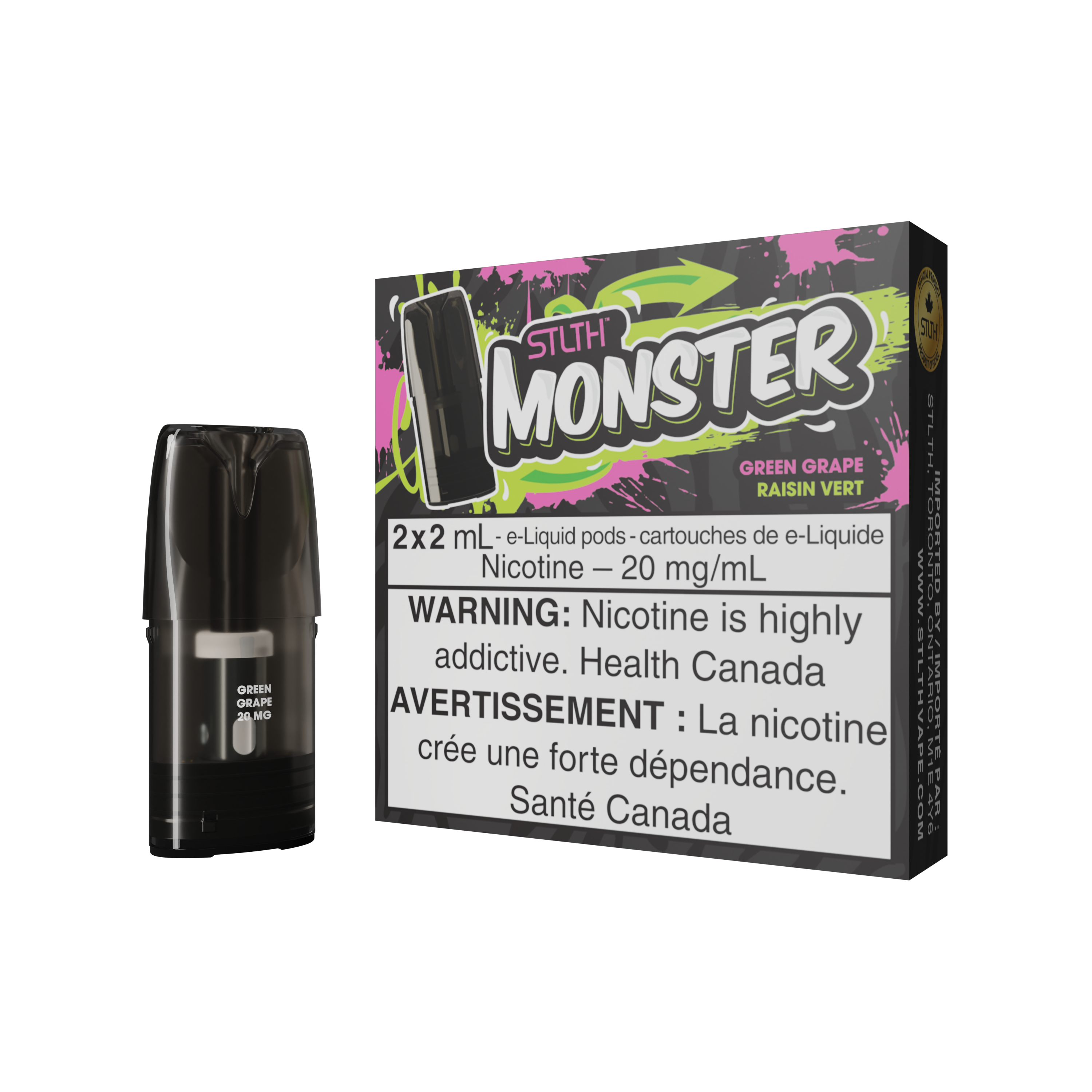 STLTH MONSTER PODS (2PCS/PK) -  GREEN GRAPE