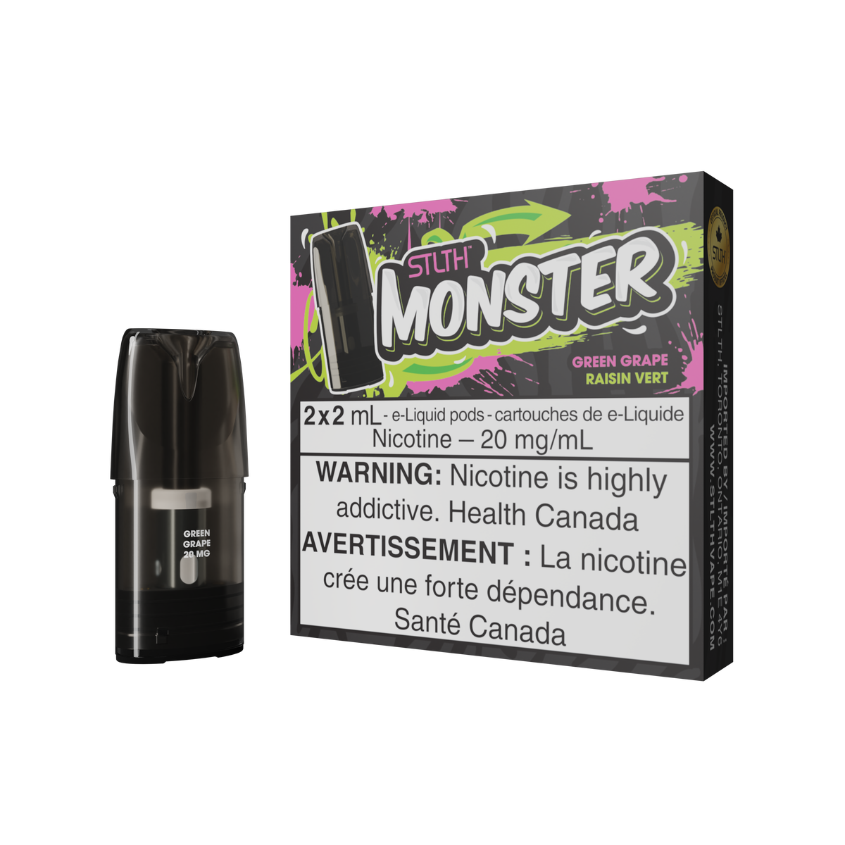 STLTH MONSTER PODS (2PCS/PK) -  GREEN GRAPE