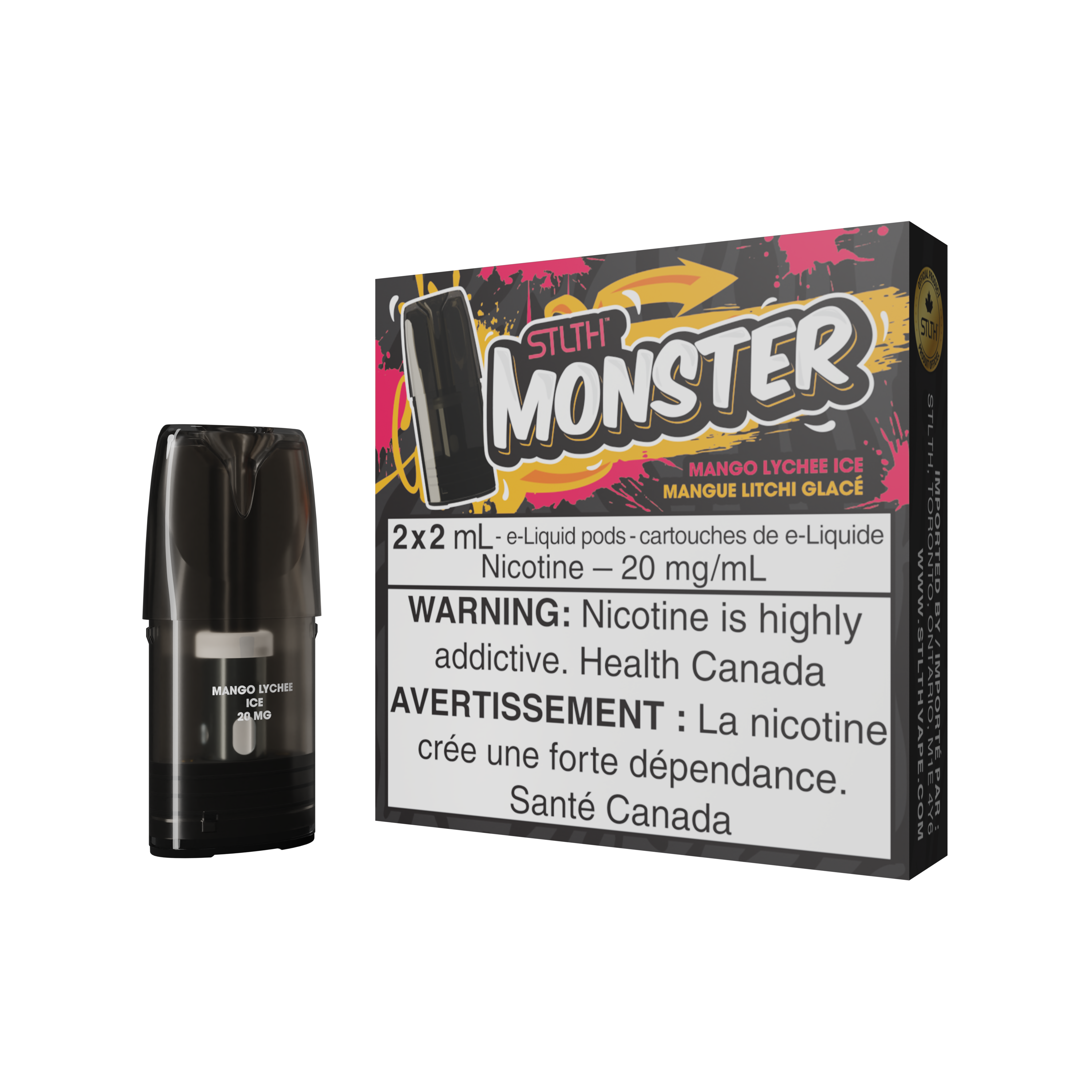 STLTH MONSTER PODS (2PCS/PK) -  MANGO LYCHEE ICE