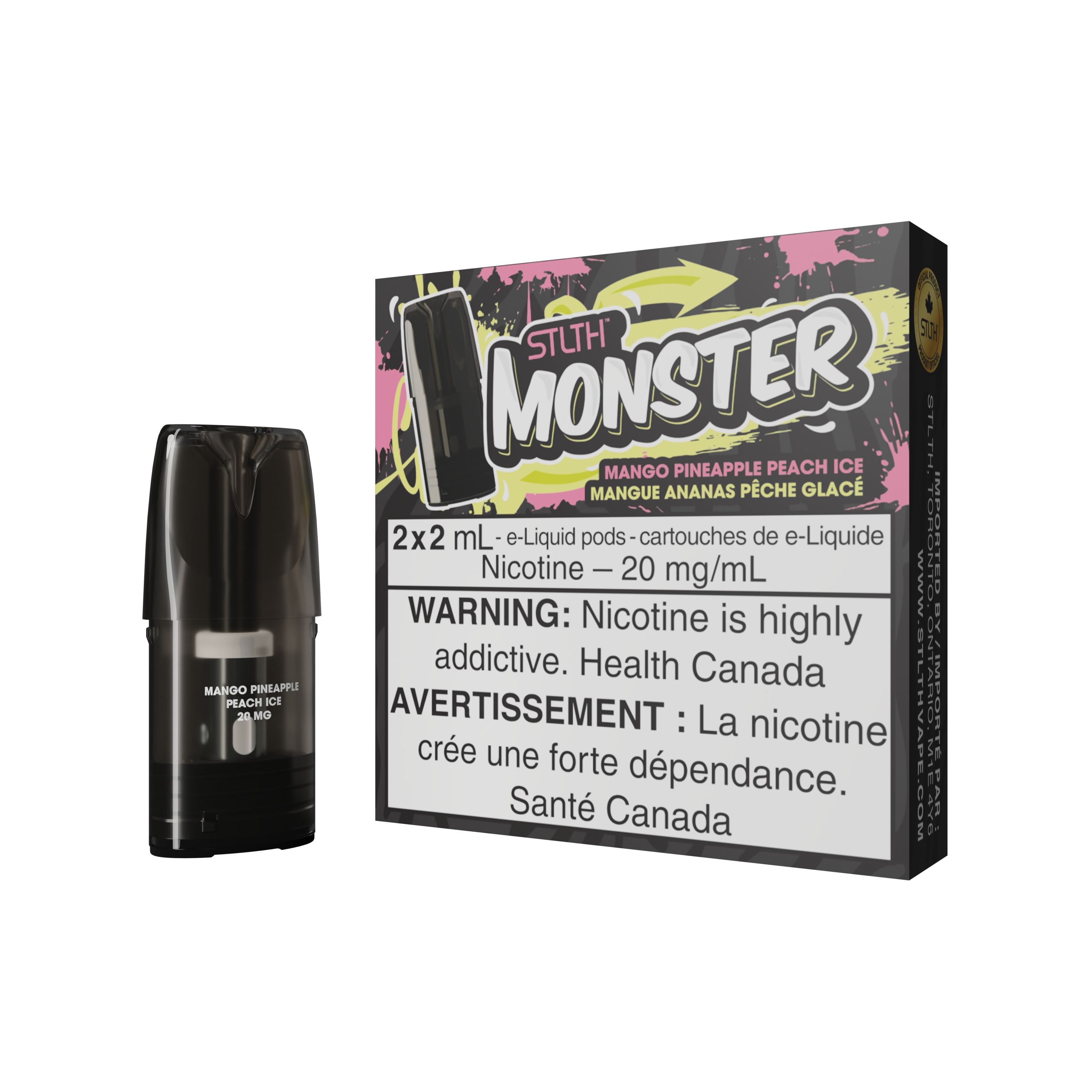 STLTH MONSTER PODS (2PCS/PK) - MANGO PINEAPPLE PEACH ICE