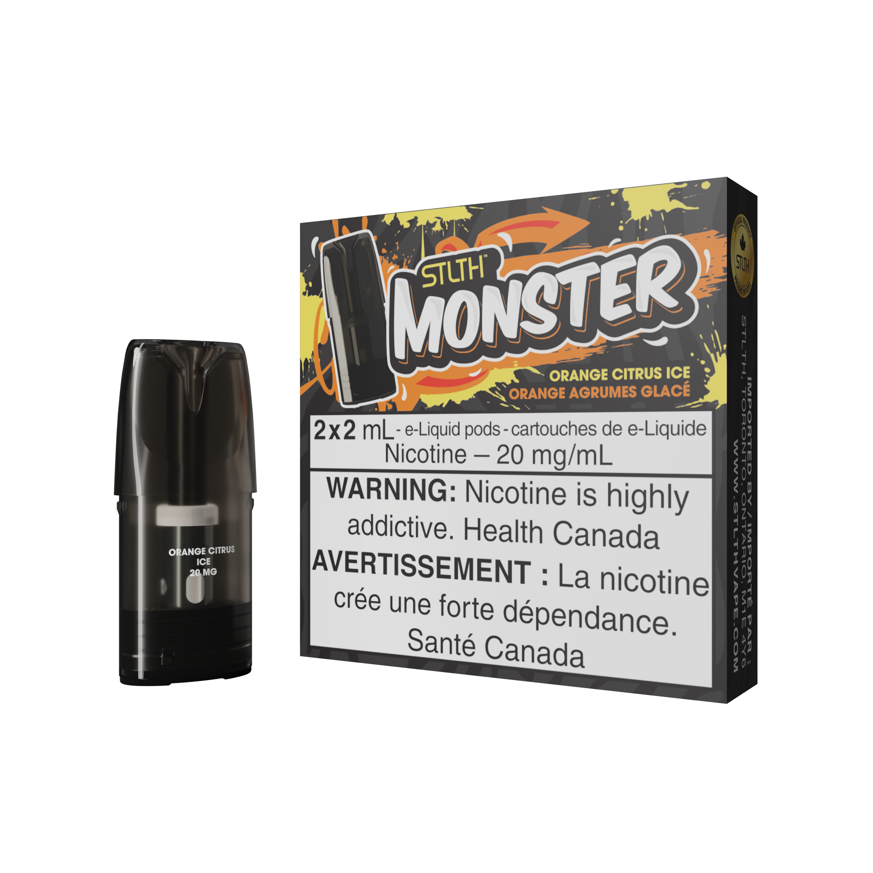 STLTH MONSTER PODS (2PCS/PK) -  ORANGE CITRUS ICE