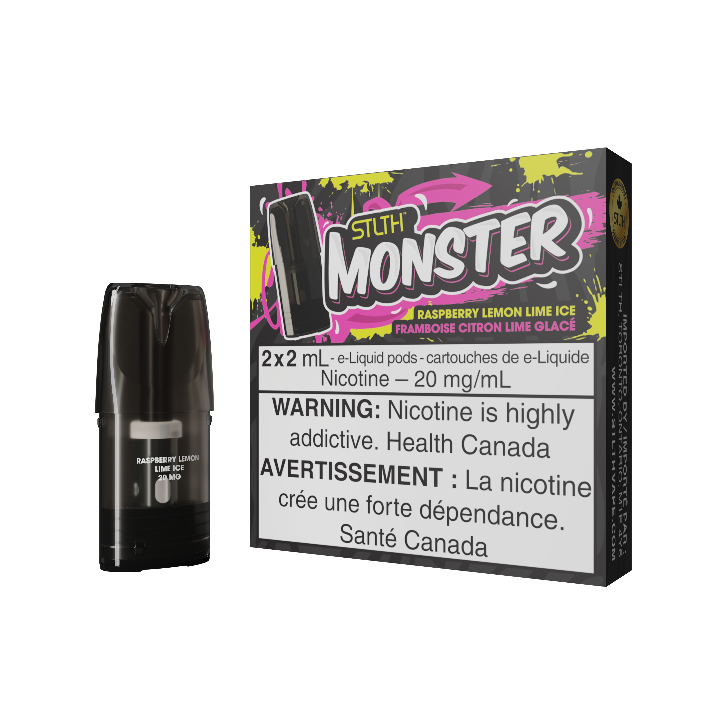 STLTH MONSTER PODS (2PCS/PK) -  RASPBERRY LEMON LIME ICE