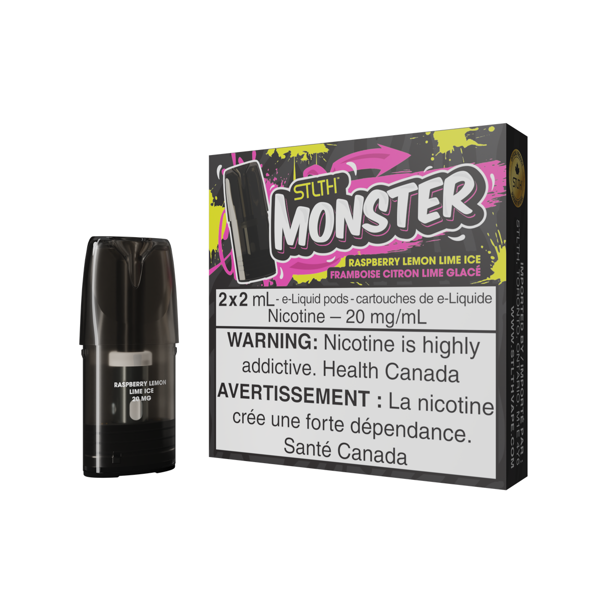 STLTH MONSTER PODS (2PCS/PK) -  RASPBERRY LEMON LIME ICE