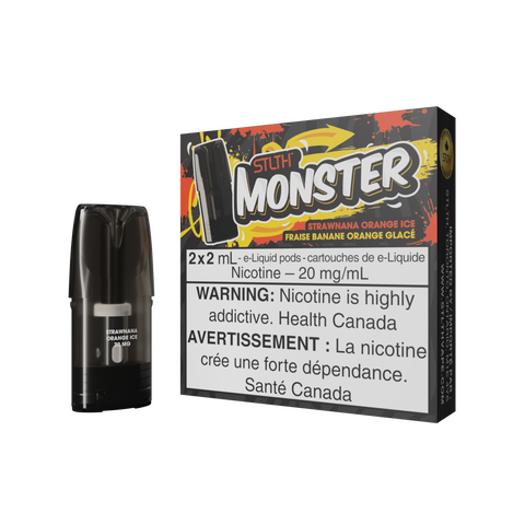 STLTH MONSTER PODS (2PCS/PK) -  STRAWNANA ORANGE ICE