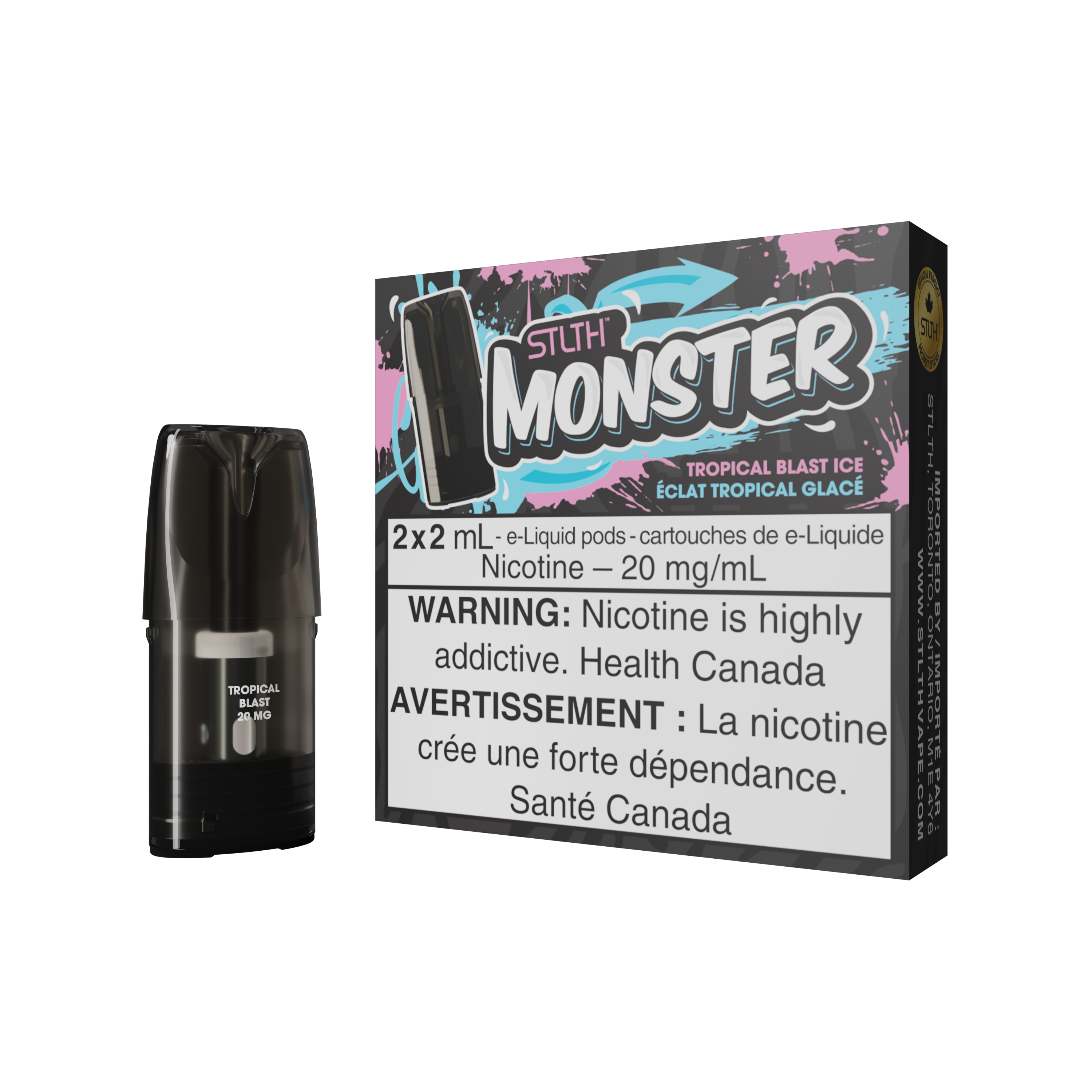 STLTH MONSTER PODS (2PCS/PK) -  TROPICAL BLAST ICE