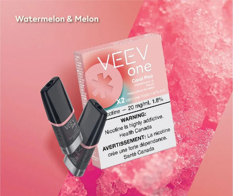 Veev One Pods 2PK 20mg/ml: Coral Pink (Watermelon & Melon)