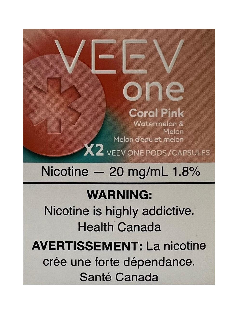 Veev One Pods 2PK 20mg/ml: Coral Pink (Watermelon & Melon)