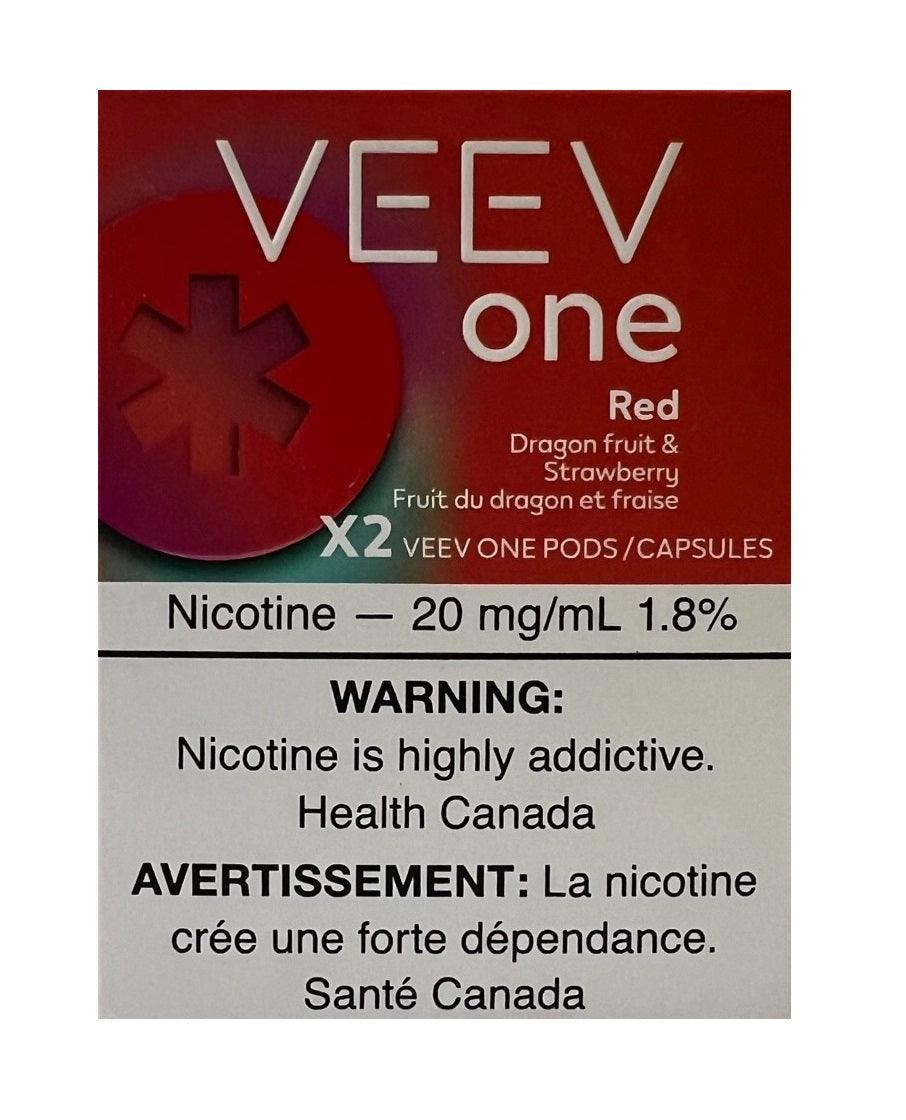 Veev One Pods 2PK 20mg/ml: Red (Dragon Fruit &Strawberry)