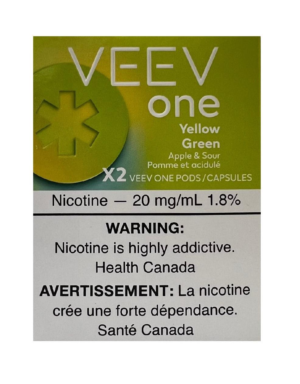 Veev One Pods 2PK 20mg/ml: Yellow Green (Apple & Sour)