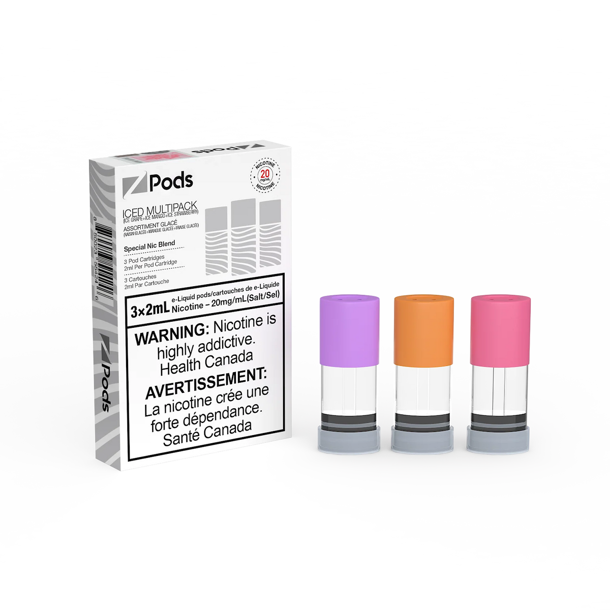 Z Pods 20mg - Ice Multipack (Grape+Mango+Strawberry)