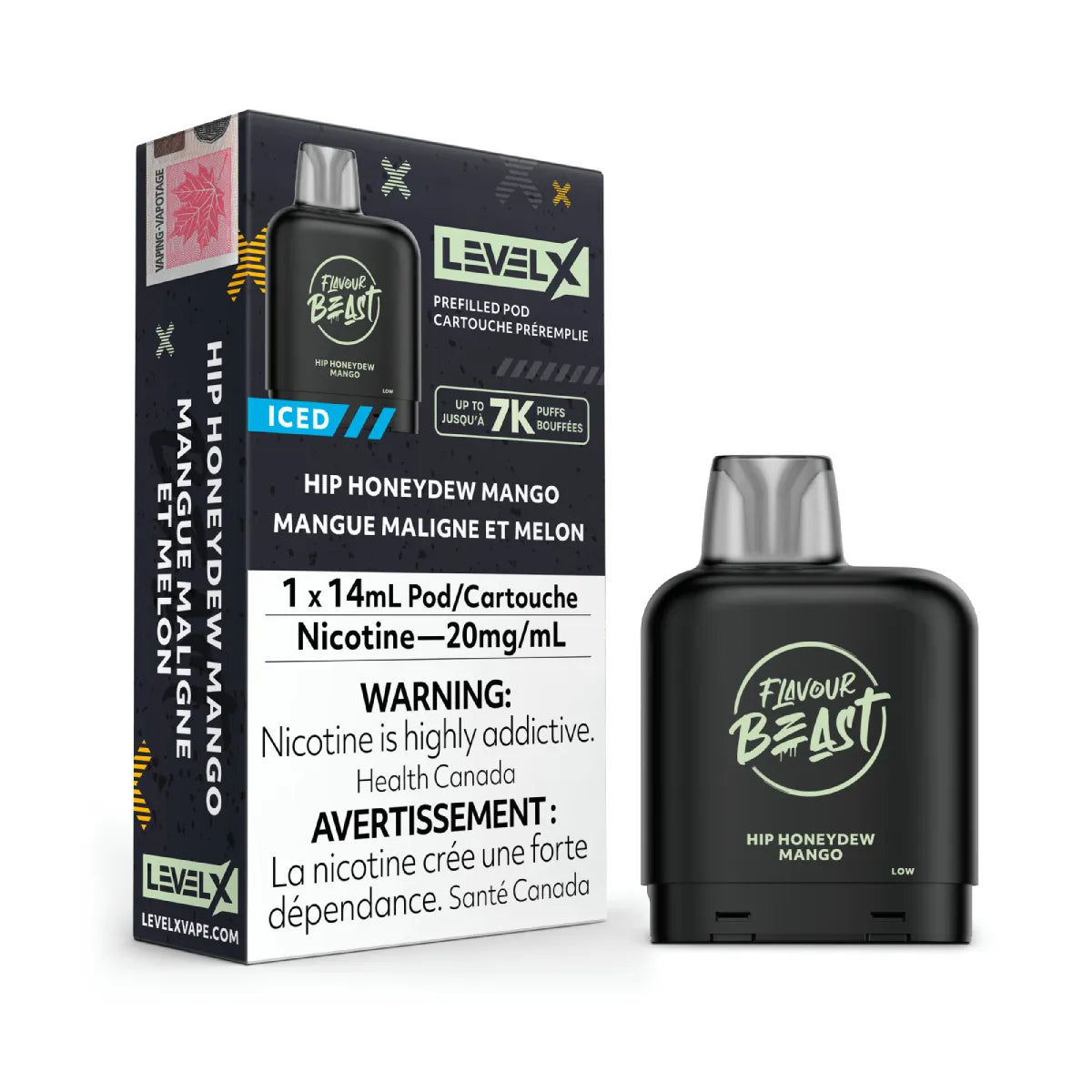 Level X Flavour Beast Pods 14mL - Hip Honeydew Mango