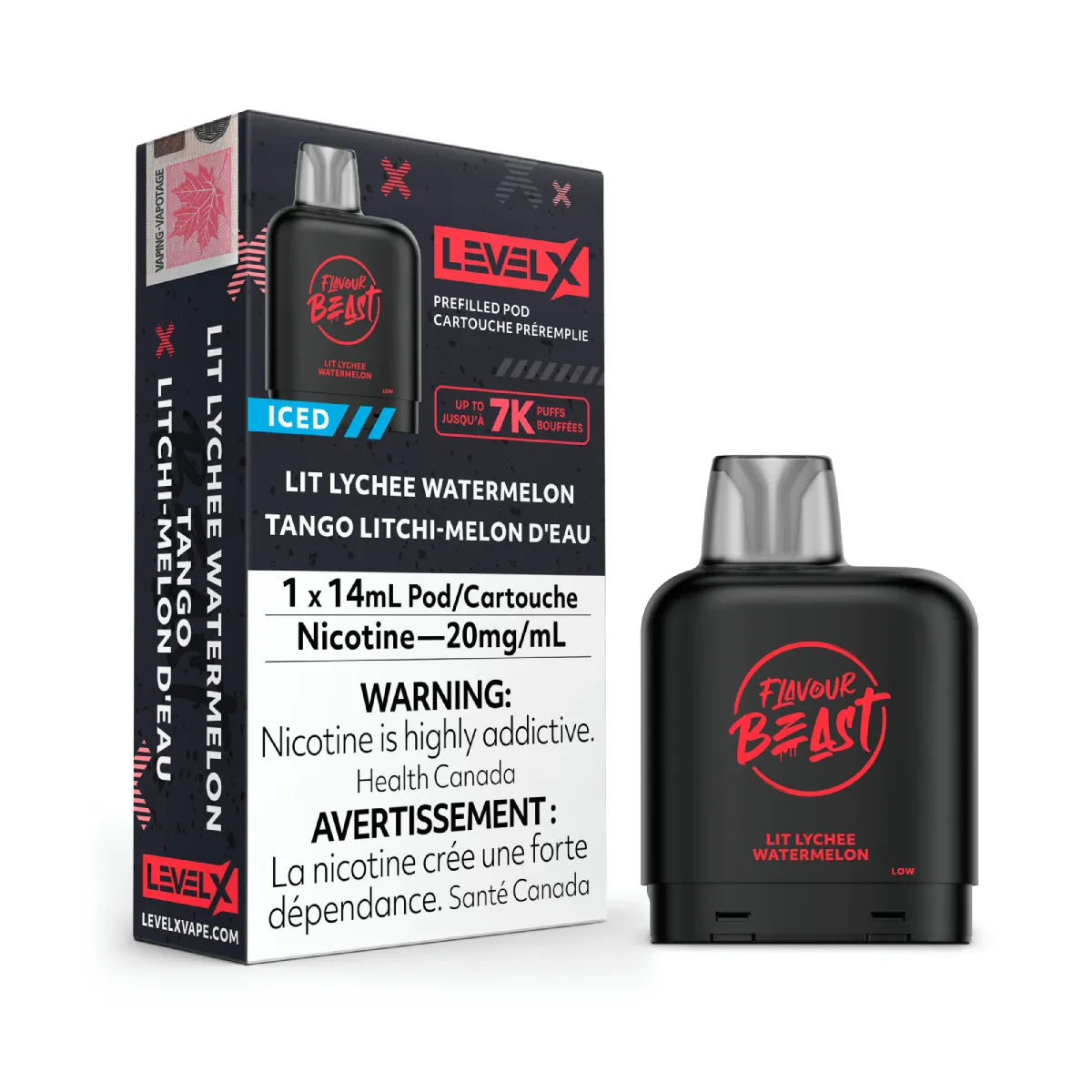 Level X Flavour Beast Pods 14mL - Lit Lychee Watermelon