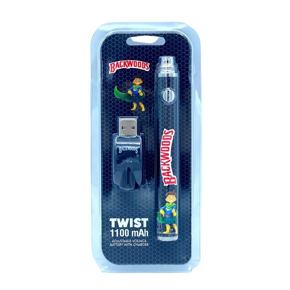 Twist Vape Battery 1100 mAh, 510 Thread - Backwoods Black - HM Vape