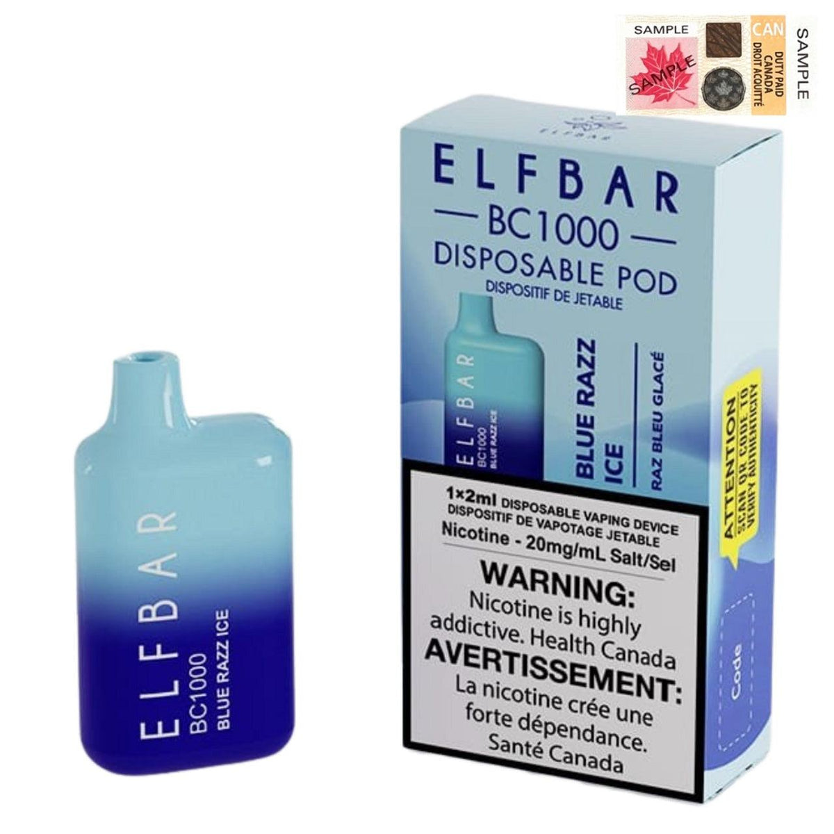 ELFBAR BC1000 20mg - 1000 Puff - Blue Razz Ice