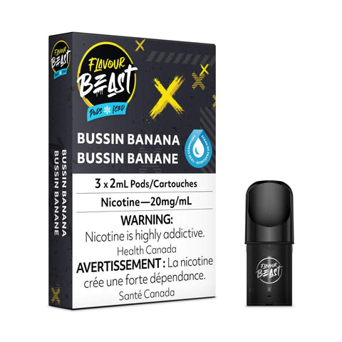 Flavour Beast Pods 3Pk 20mg - BUSSIN BANANA ICED