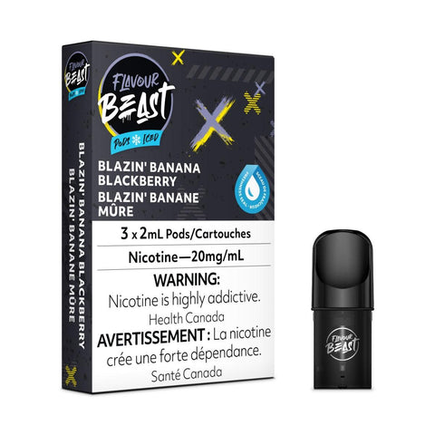 Flavour Beast Pods 3Pk 20mg - Blazin' Banana Blackberry Iced