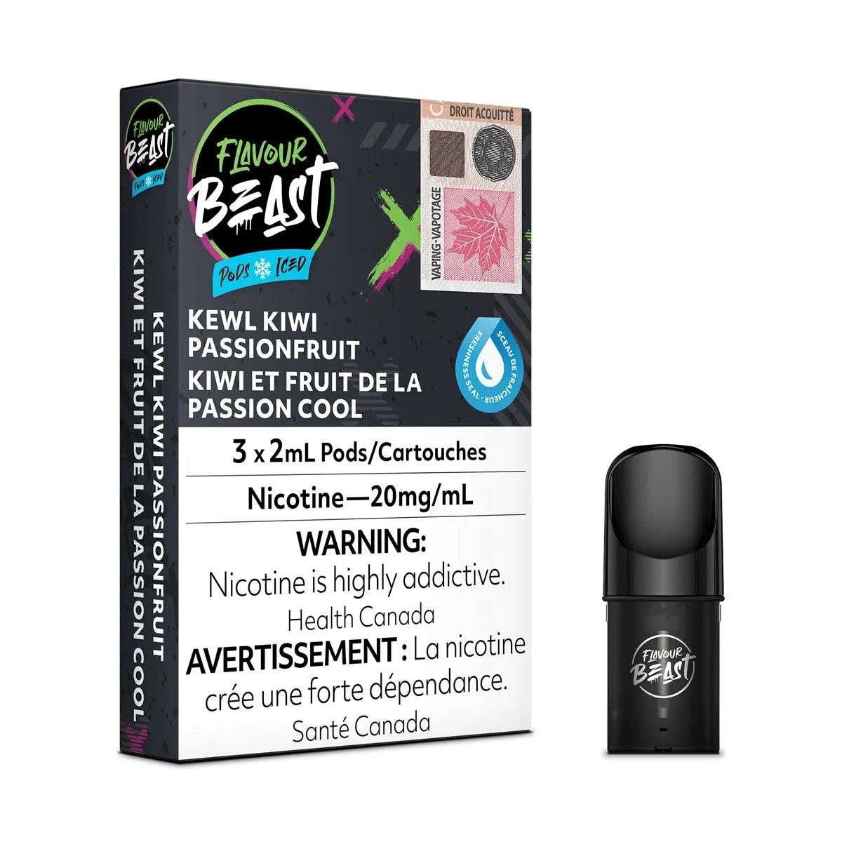 Flavour Beast Pods 3Pk 20mg - Kewl Kiwi Passionfruit Iced