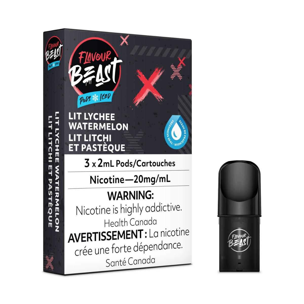 Flavour Beast Pods 3Pk 20mg - LIT LYCHEE WATERMELON ICED