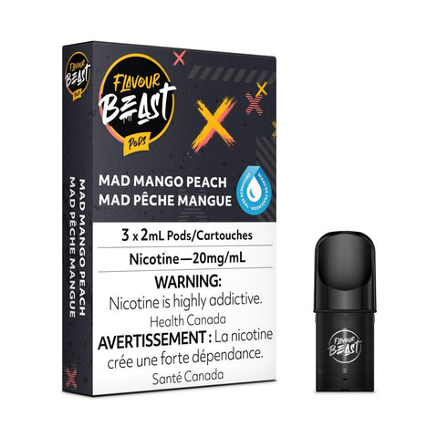 Flavour Beast Pods 3Pk 20mg - MAD MANGO PEACH