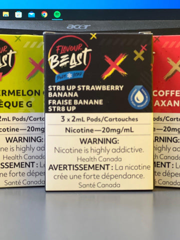 Flavour Beast Pods 3Pk 20mg - STR8 UP STRAWBERRY BANANA