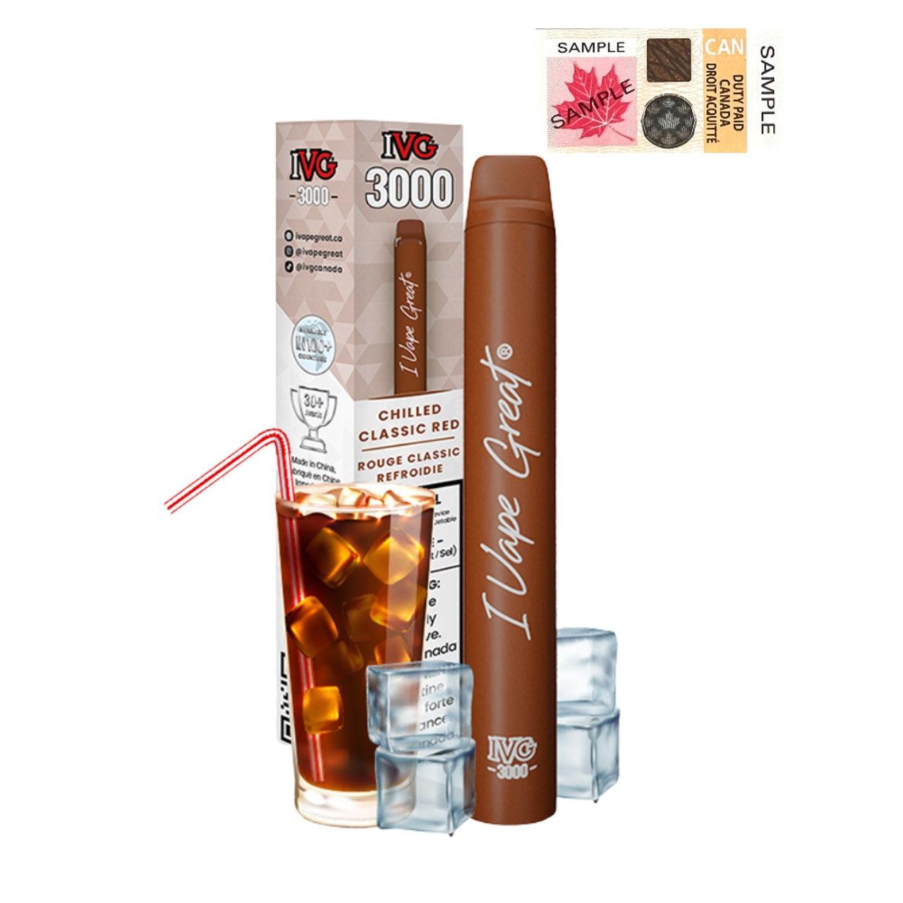 I Vape Great - IVG 3000 Puffs Disposable Vape - Chilled Classic Red