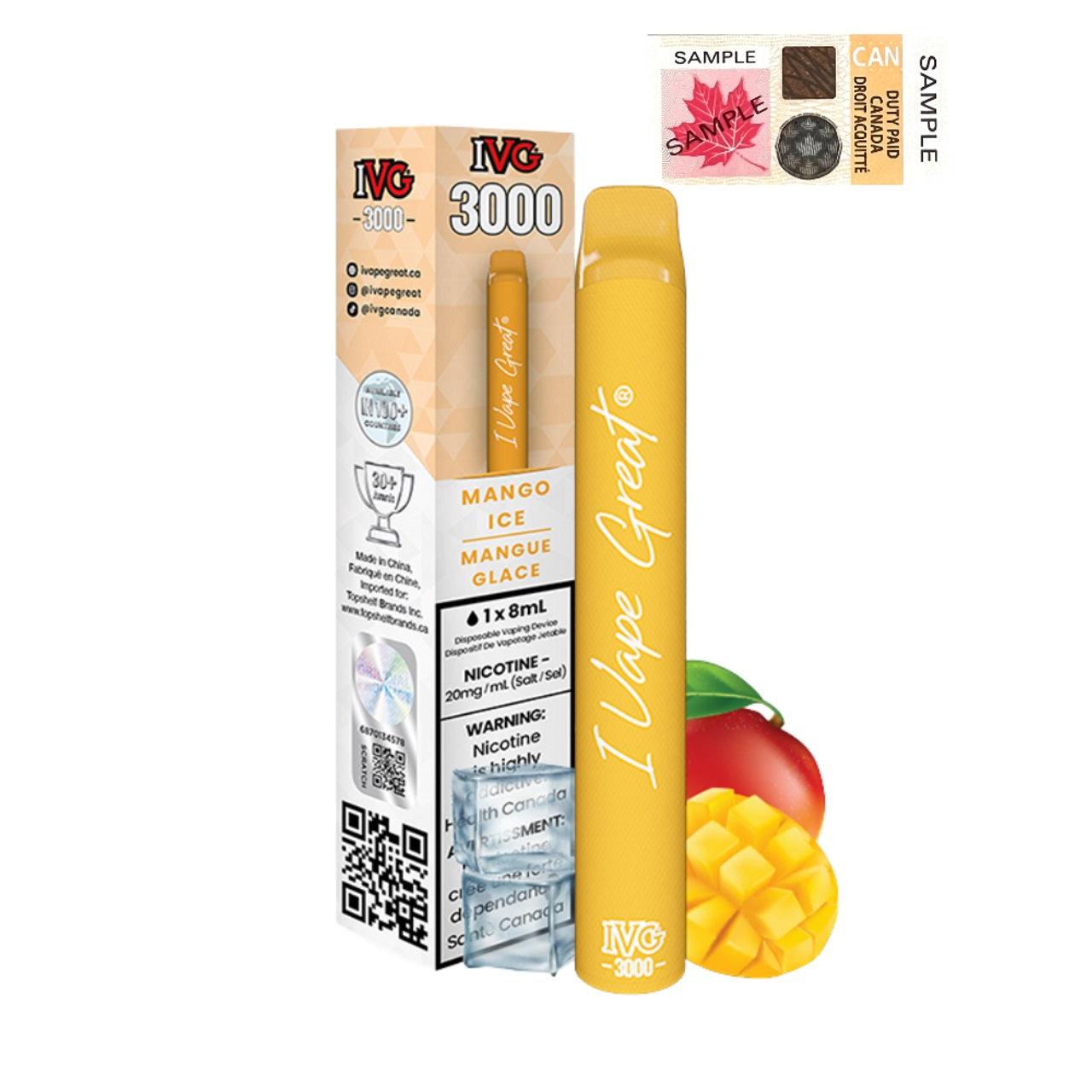 I Vape Great - IVG 3000 Puffs Disposable Vape - Mango Ice