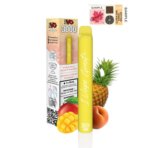 I Vape Great - IVG 3000 Puffs Disposable Vape - Pineapple Peach Mango