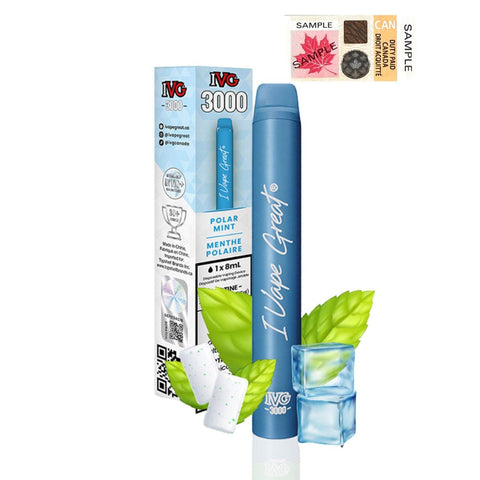 I Vape Great - IVG 3000 Puffs Disposable Vape - Polar Mint