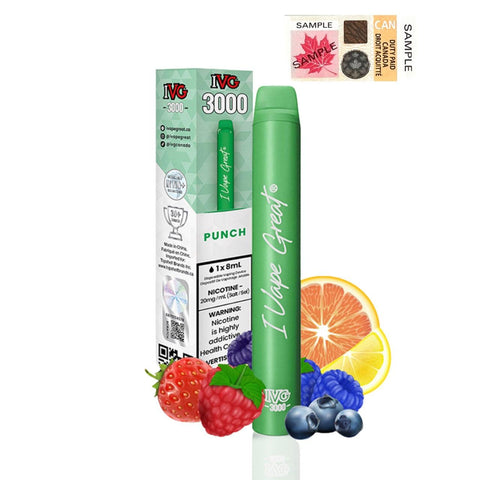 I Vape Great - IVG 3000 Puffs Disposable Vape - Punch