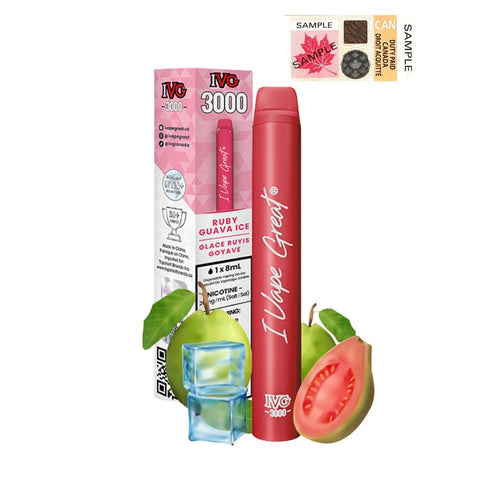 I Vape Great - IVG 3000 Puffs Disposable Vape - Ruby Guava Ice