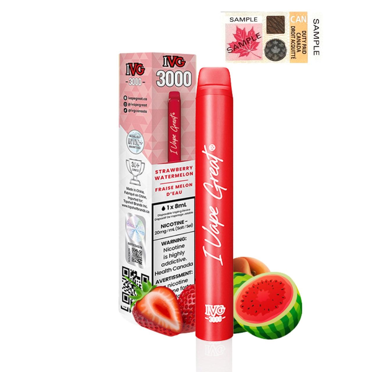 I Vape Great - IVG 3000 Puffs Disposable Vape - Strawberry Watermelon