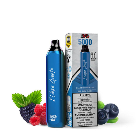 IVG Bar Max 5000 Puffs Disposable Vape - Blazin Blue Razz